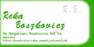 reka boszkovicz business card